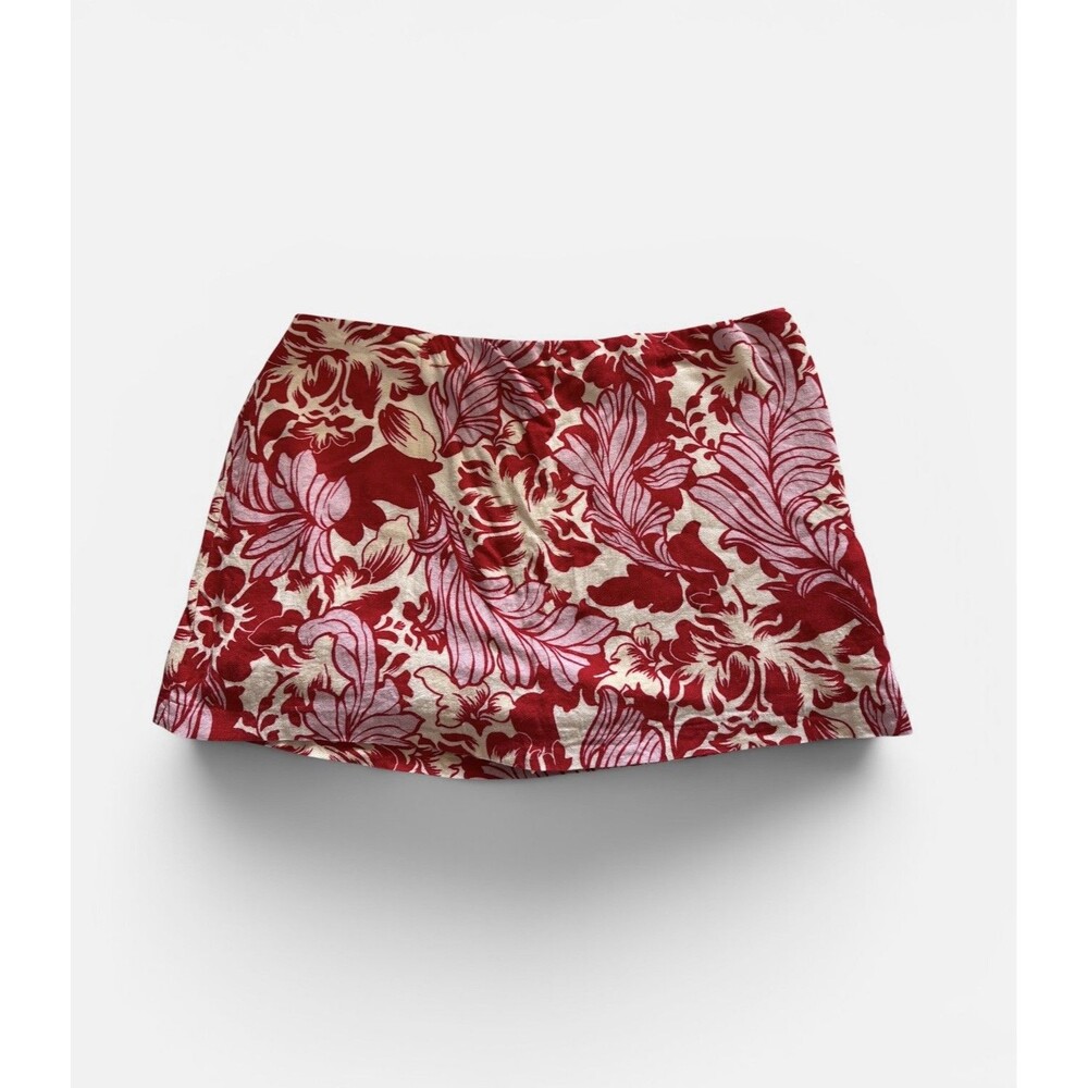 Abercrombie & Fitch Scarlett Ultra High Rise Floral Skort Red Pink White Size XL